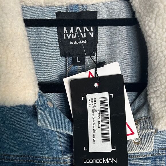 Boohooman Two-Tone Jean Jacket - L - NWT - Picture 2 of 8